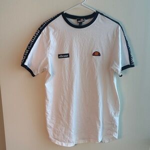 Ellesse White Tee with Black Trim